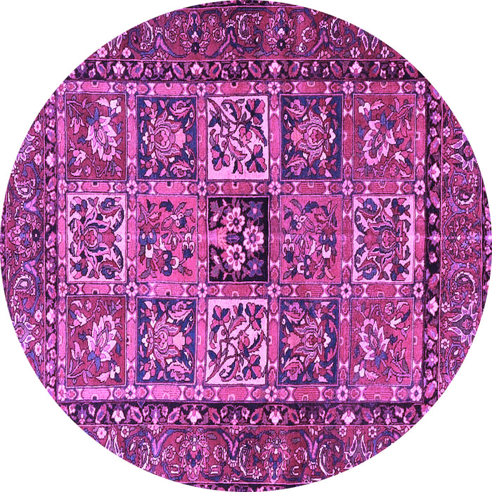 Round Machine Washable Animal Purple Traditional Area Rugs, wshtr4632pur