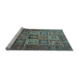 Sideview of Machine Washable Animal Light Blue Traditional Rug, wshtr4632lblu