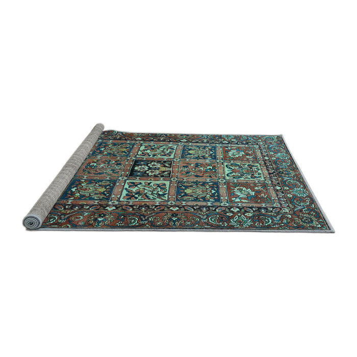 Sideview of Machine Washable Animal Light Blue Traditional Rug, wshtr4632lblu