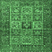 Square Animal Emerald Green Traditional Rug, tr4632emgrn