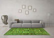 Machine Washable Animal Green Traditional Area Rugs in a Living Room,, wshtr4632grn