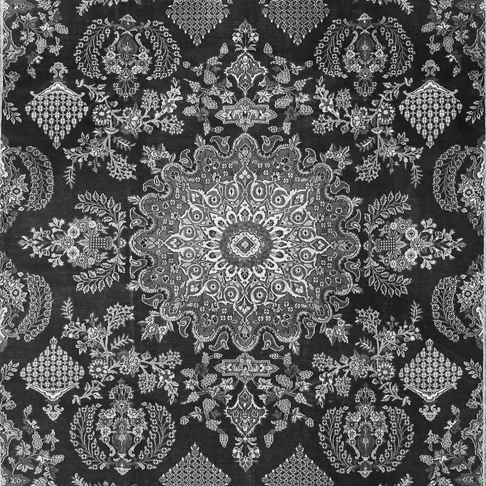 Serging Thickness of Machine Washable Medallion Gray Traditional Rug, wshtr4633gry