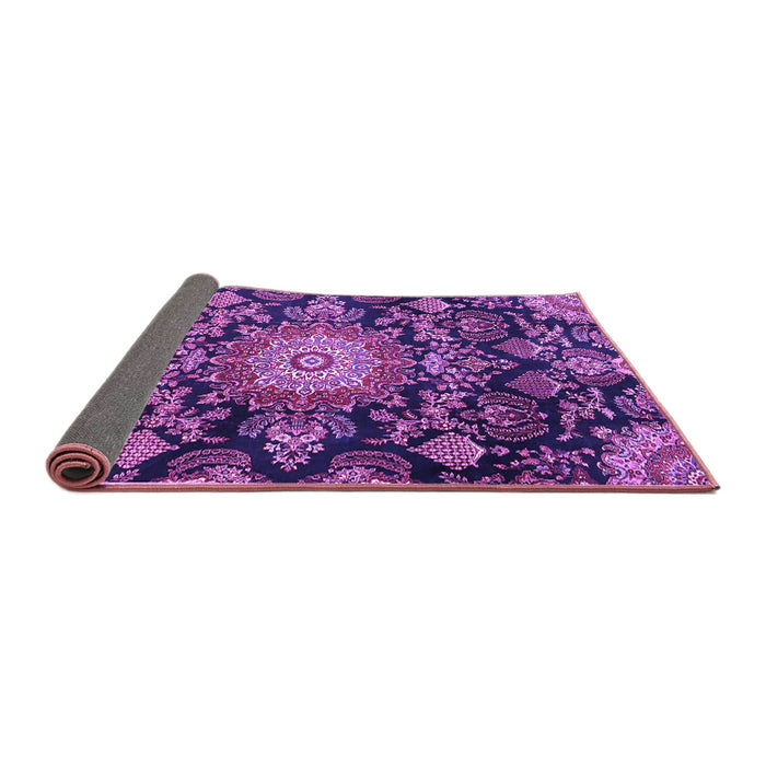 Sideview of Medallion Purple Traditional Rug, tr4633pur