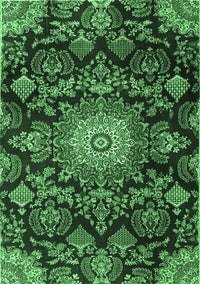 Medallion Emerald Green Traditional Rug, tr4633emgrn