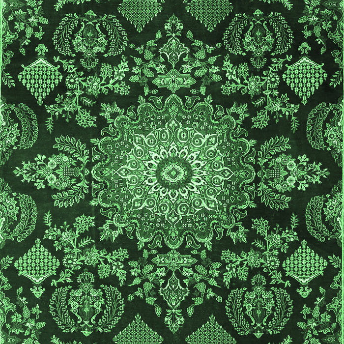 Medallion Emerald Green Traditional Rug, tr4633emgrn