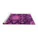 Sideview of Machine Washable Medallion Pink Traditional Rug, wshtr4633pnk