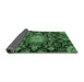 Sideview of Medallion Emerald Green Traditional Rug, tr4633emgrn