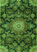 Medallion Green Traditional Rug, tr4633grn