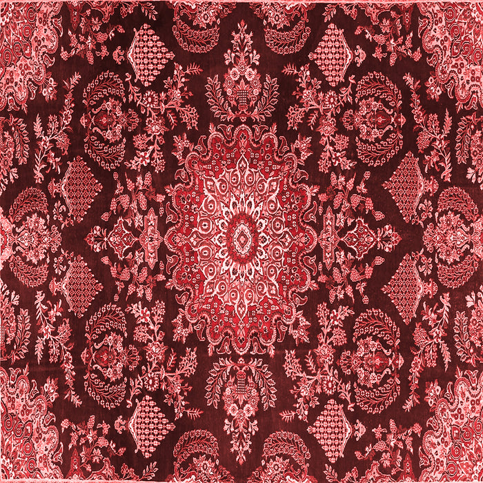Machine Washable Medallion Red Traditional Rug, wshtr4633red
