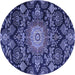 Round Medallion Blue Traditional Rug, tr4633blu