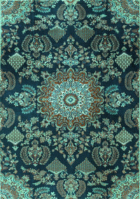 Medallion Turquoise Traditional Rug, tr4633turq