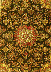 Medallion Yellow Traditional Rug, tr4633yw