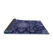 Sideview of Medallion Blue Traditional Rug, tr4633blu