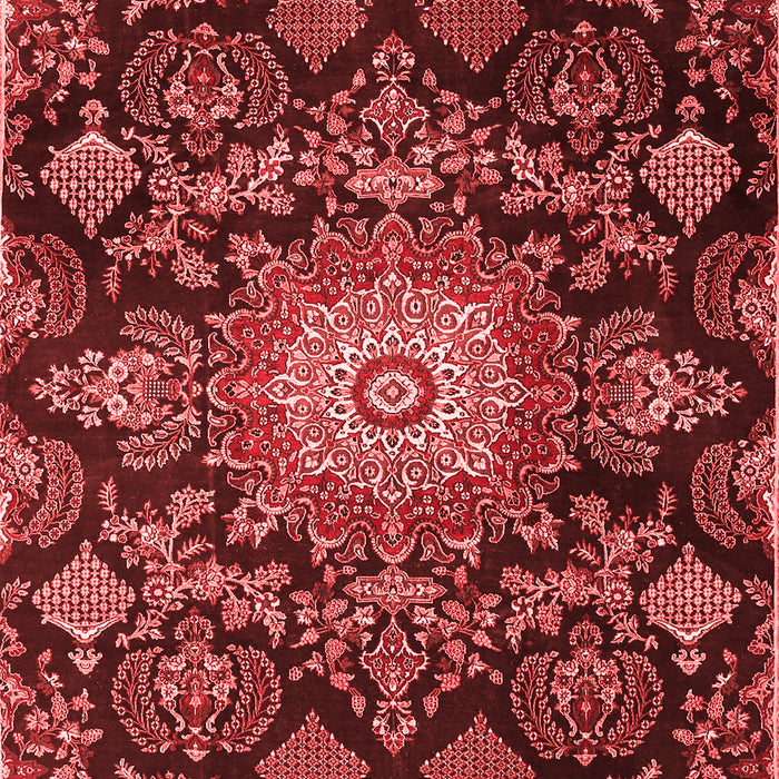 Machine Washable Medallion Red Traditional Rug, wshtr4633red
