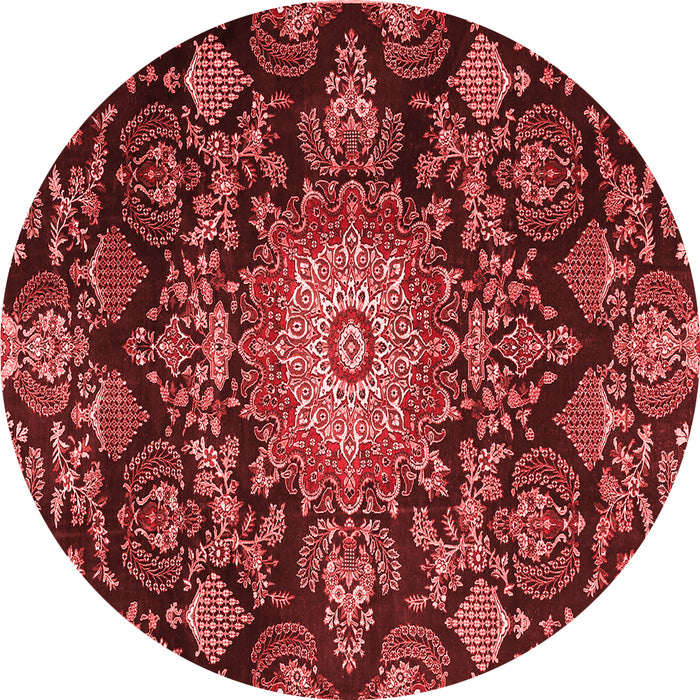 Machine Washable Medallion Red Traditional Rug, wshtr4633red
