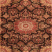 Serging Thickness of Medallion Orange Traditional Rug, tr4633org