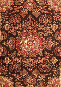 Medallion Orange Traditional Rug, tr4633org