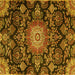 Square Medallion Yellow Traditional Rug, tr4633yw