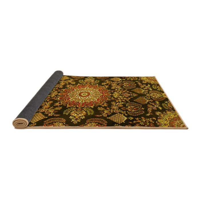 Sideview of Medallion Yellow Traditional Rug, tr4633yw