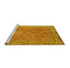 Sideview of Machine Washable Persian Yellow Traditional Rug, wshtr4634yw