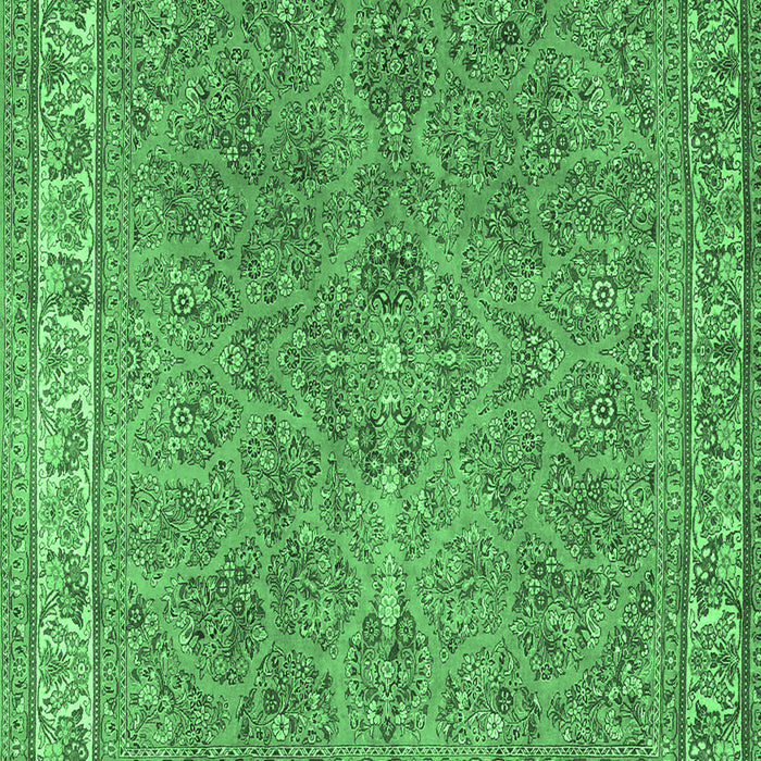 Machine Washable Persian Emerald Green Traditional Area Rugs, wshtr4634emgrn