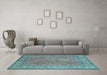 Machine Washable Persian Light Blue Traditional Rug in a Living Room, wshtr4634lblu