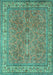 Machine Washable Persian Turquoise Traditional Area Rugs, wshtr4634turq