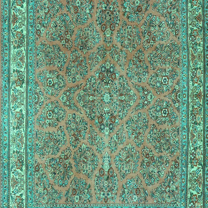 Machine Washable Persian Turquoise Traditional Area Rugs, wshtr4634turq