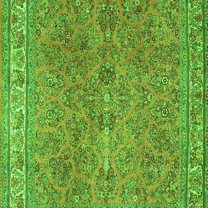 Serging Thickness of Machine Washable Persian Green Traditional Area Rugs, wshtr4634grn