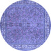 Round Persian Blue Traditional Rug, tr4634blu