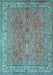 Machine Washable Persian Light Blue Traditional Rug, wshtr4634lblu