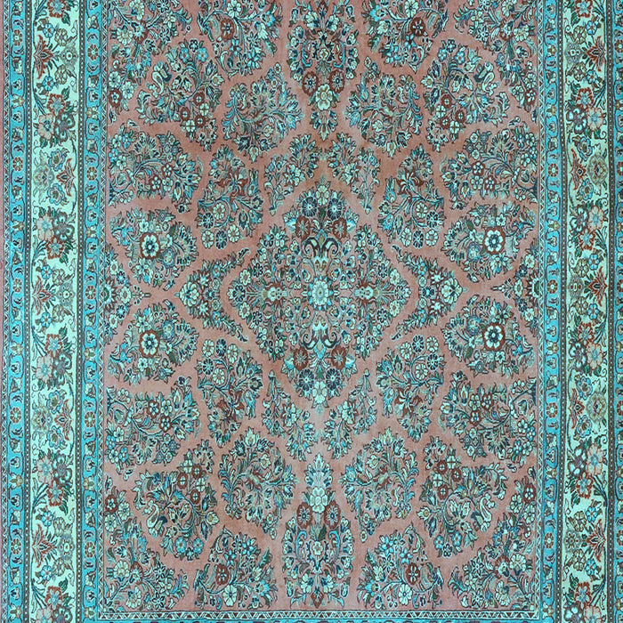 Machine Washable Persian Light Blue Traditional Rug, wshtr4634lblu