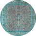 Round Persian Light Blue Traditional Rug, tr4634lblu