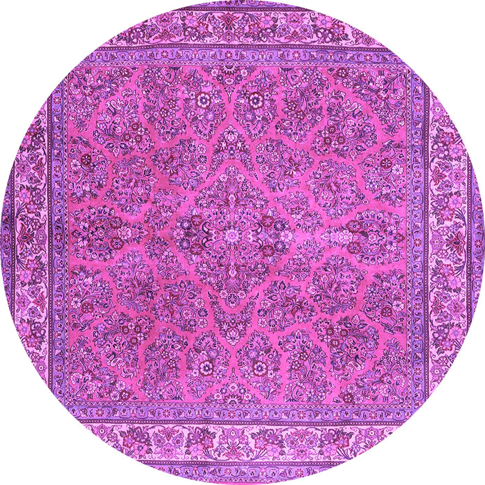 Round Persian Purple Traditional Rug, tr4634pur