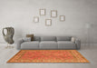 Machine Washable Persian Orange Traditional Area Rugs in a Living Room, wshtr4634org