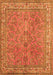 Serging Thickness of Machine Washable Persian Orange Traditional Area Rugs, wshtr4634org