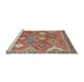 Sideview of Machine Washable Traditional Camel Brown Rug, wshtr4635