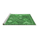 Sideview of Machine Washable Persian Emerald Green Traditional Area Rugs, wshtr4635emgrn