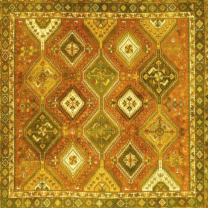 Square Persian Yellow Traditional Rug, tr4635yw