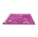 Sideview of Machine Washable Persian Pink Traditional Rug, wshtr4635pnk