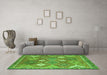 Machine Washable Persian Green Traditional Area Rugs in a Living Room,, wshtr4635grn