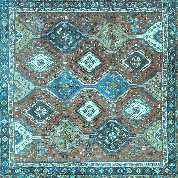 Square Persian Light Blue Traditional Rug, tr4635lblu