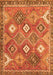 Serging Thickness of Machine Washable Persian Orange Traditional Area Rugs, wshtr4635org