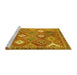 Sideview of Machine Washable Persian Yellow Traditional Rug, wshtr4635yw