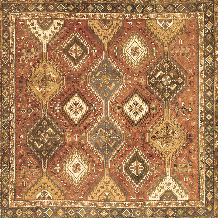 Square Machine Washable Persian Brown Traditional Rug, wshtr4635brn