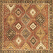 Square Persian Brown Traditional Rug, tr4635brn