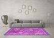 Machine Washable Persian Purple Traditional Area Rugs in a Living Room, wshtr4635pur