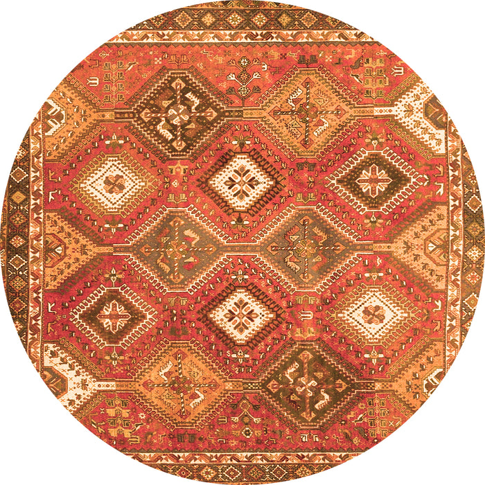 Square Persian Orange Traditional Rug, tr4635org