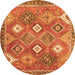 Square Persian Orange Traditional Rug, tr4635org