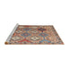 Sideview of Machine Washable Traditional Chestnut Brown Rug, wshtr4636